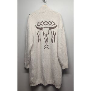143 Scory By LIne Up Longline Cardigan Women Size 1X Cream Western Bohemian Fall